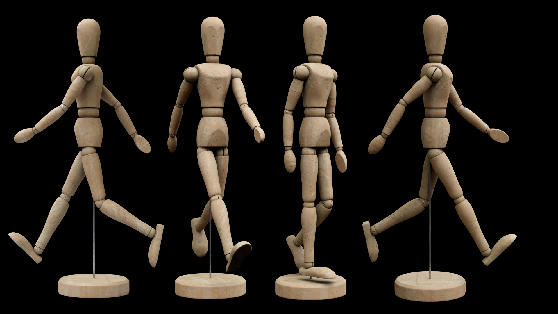 Wooden Mannequin for artists with basic Rig preview image 2